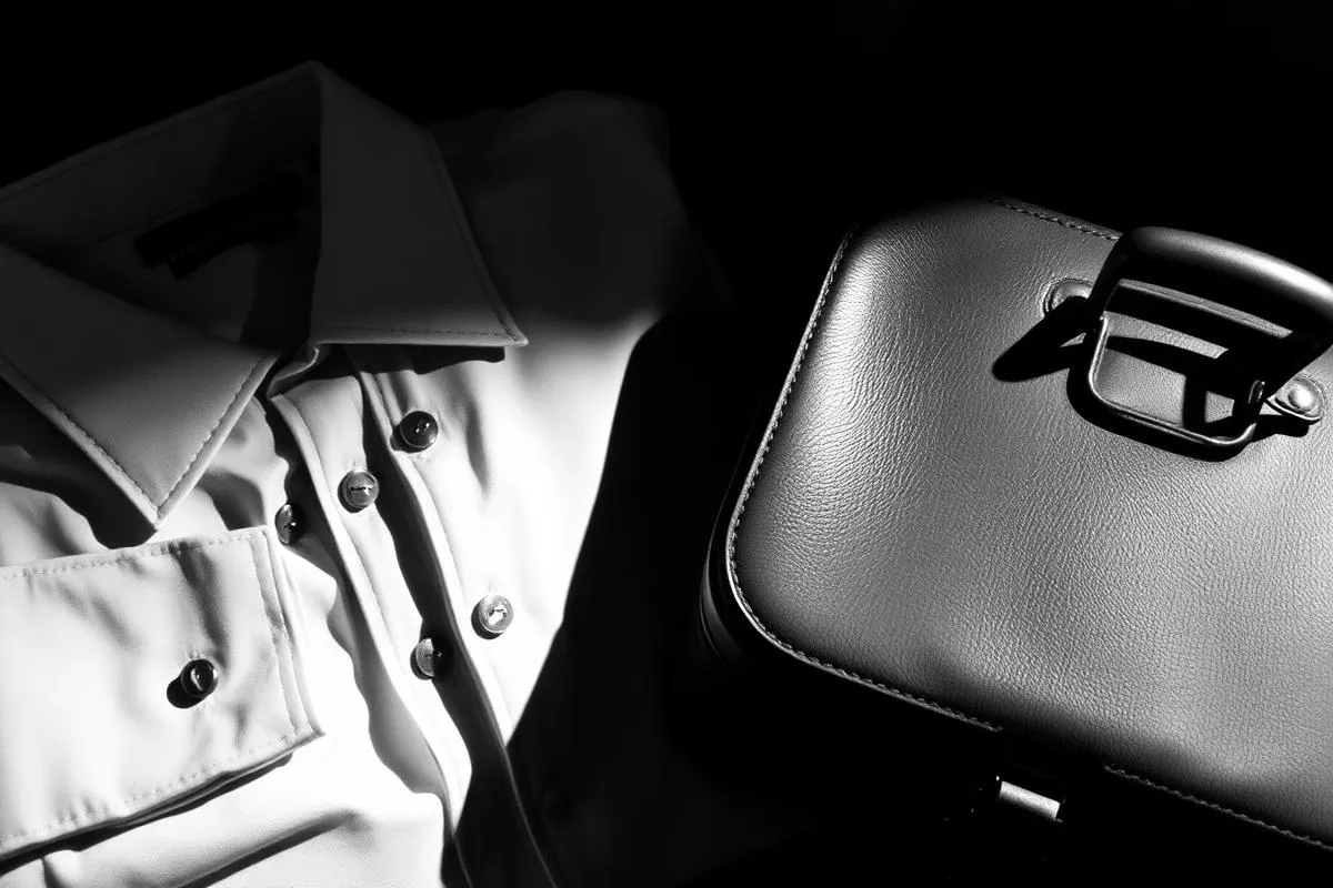 white dress shirt — black and white 1930s evidence photograph from the Randy Adams wardrobe file