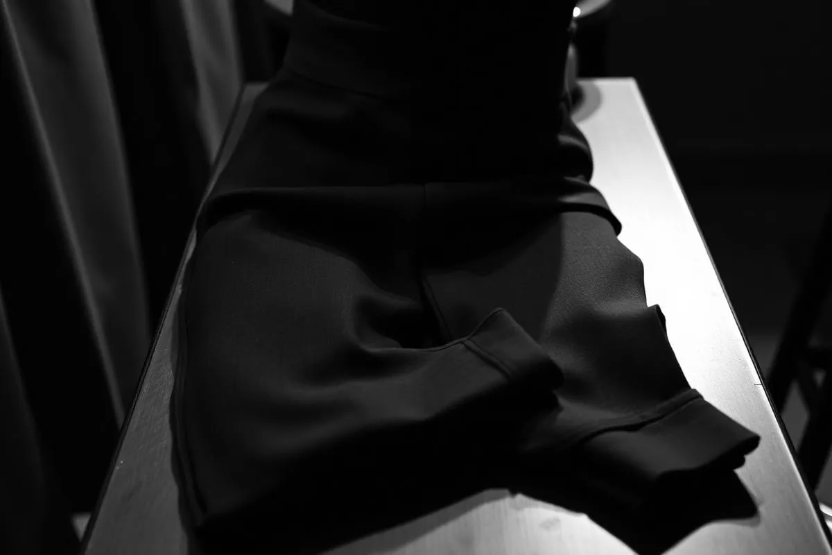 trousers — black and white 1930s evidence photograph from the Randy Adams wardrobe file