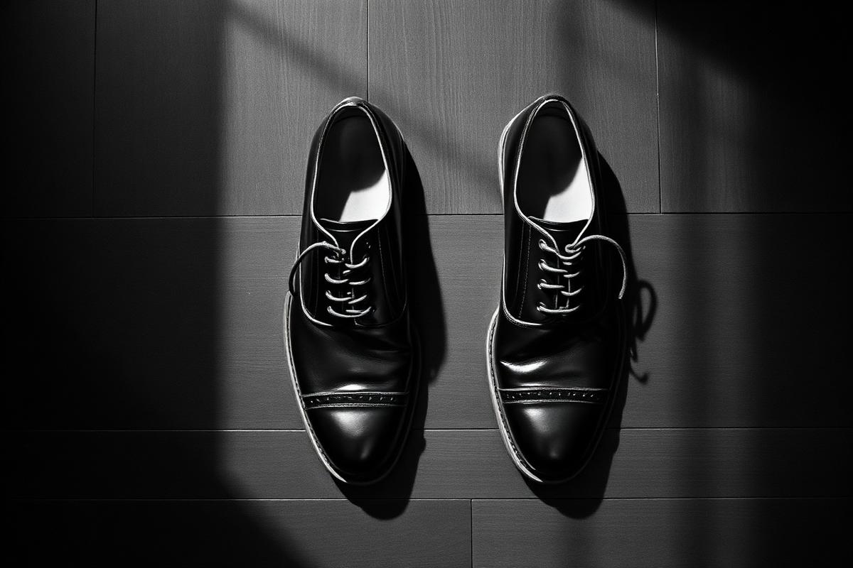 oxford shoes — black and white 1930s evidence photograph from the Randy Adams wardrobe file